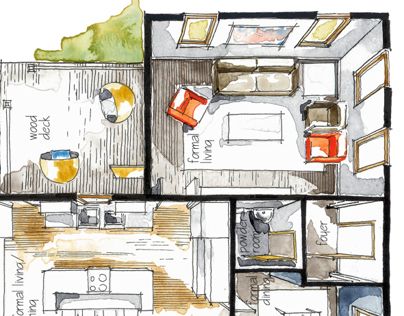 404x316 Pin By Sowmya On Rendering In 2018 Real Estate - Watercolor Floor Plan