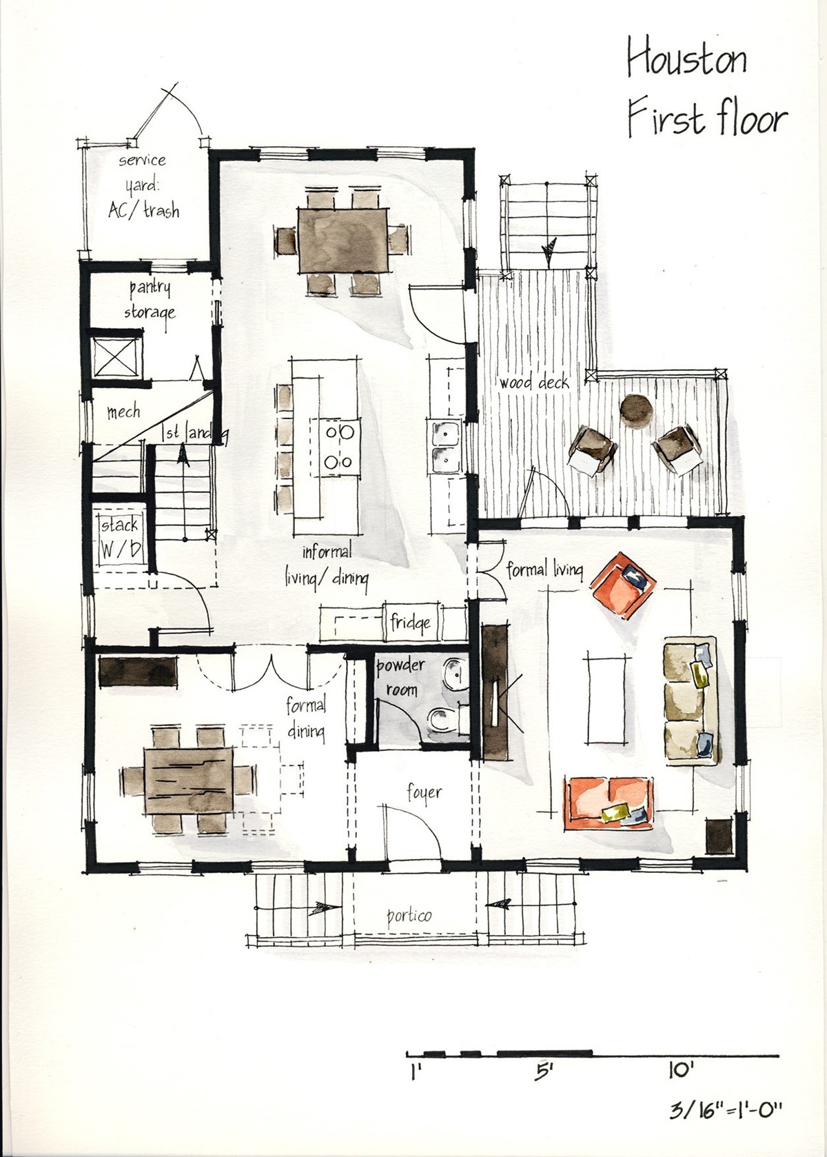 1200x1678 Real Estate Watercolor 2d Floor Plans Part 1 On Behance - Watercolor Floor Plan