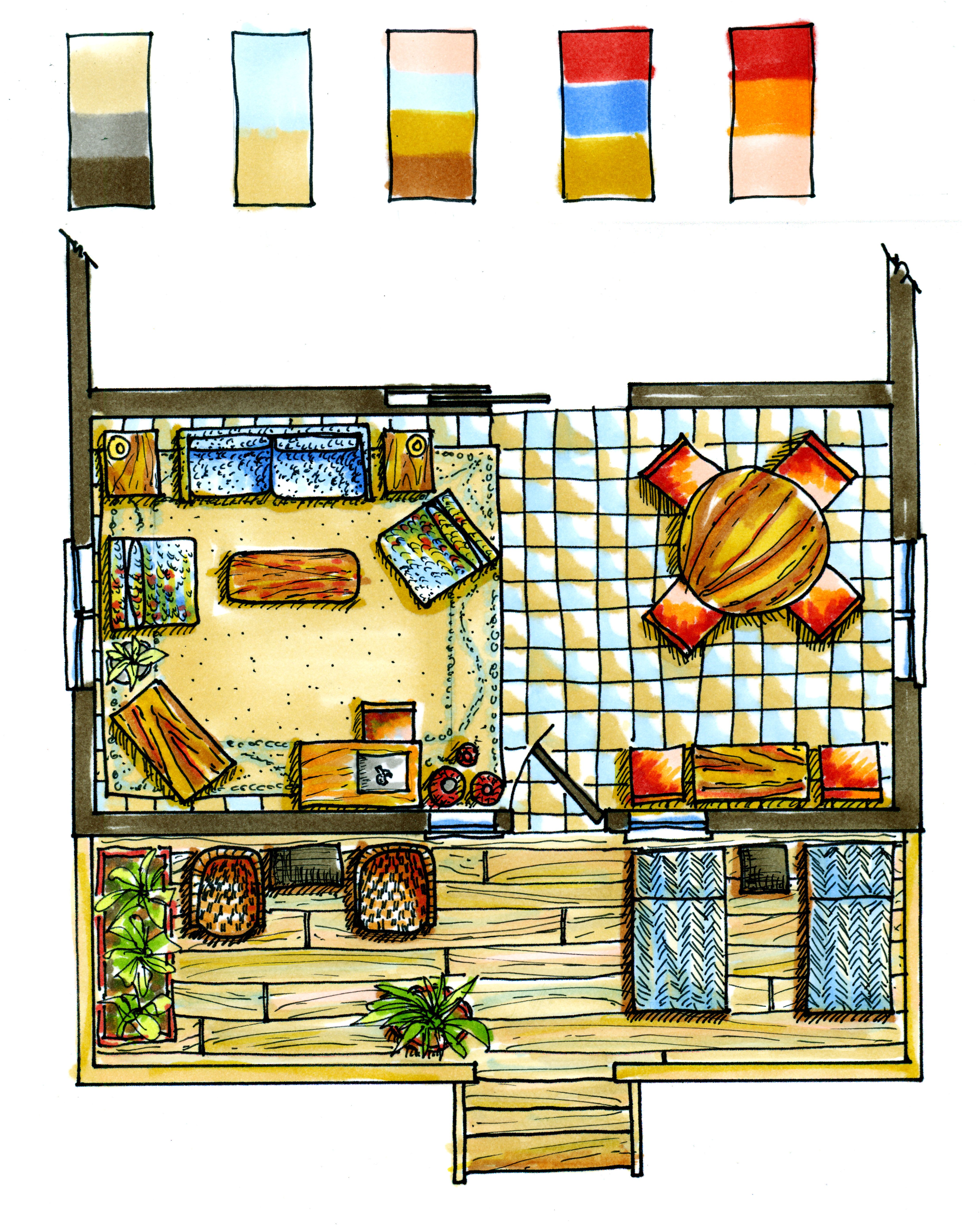 4433x5542 Watercolor Floorplan - Watercolor Floor Plan