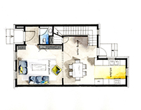 202x158 Boryana Ilieva On Behance - Watercolor Floor Plan
