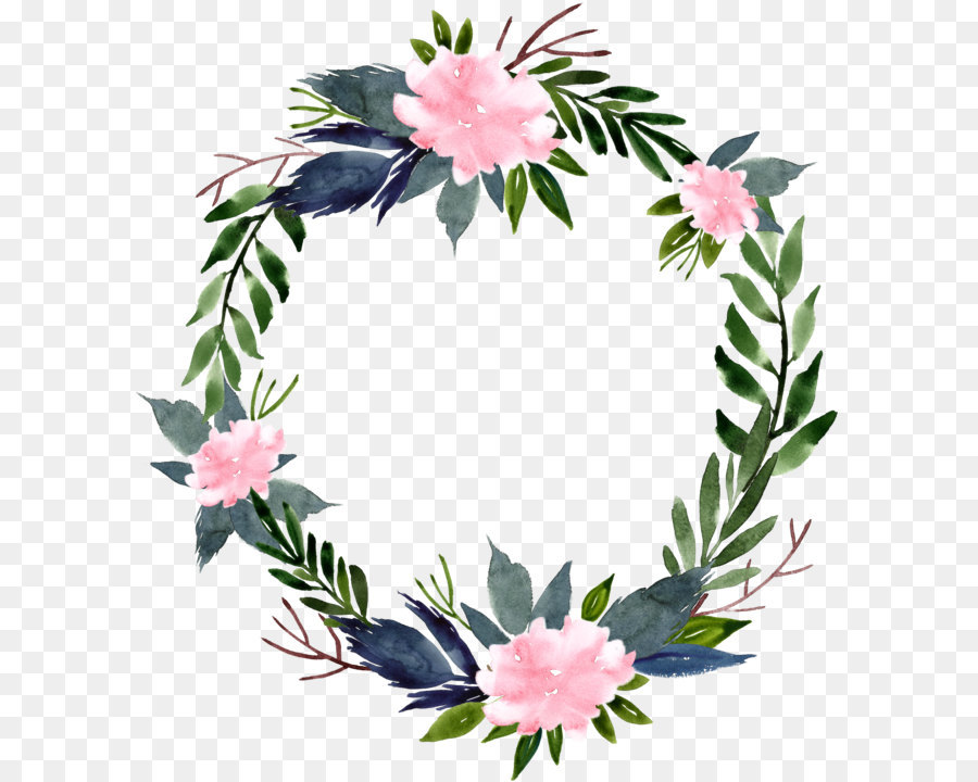 900x720 Flower Wreath Clip Art - Watercolor Floral Art