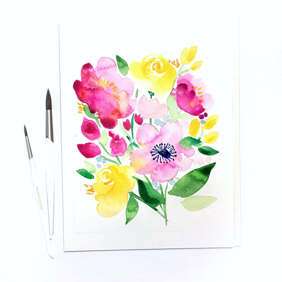 900x900 Watercolor Flower Art Prints Custom Watercolor Invitations - Watercolor Floral Art