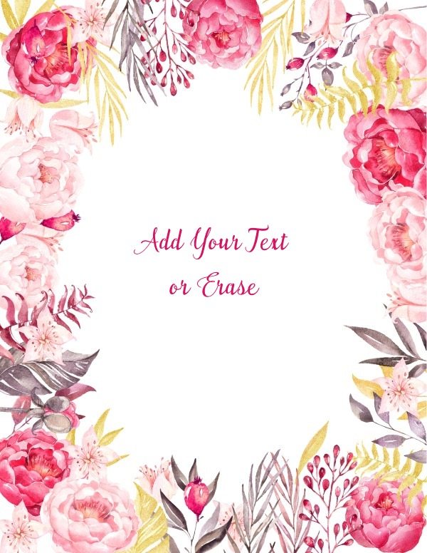 600x776 Free Watercolor Floral Background Customize Online Free - Watercolor Floral Background