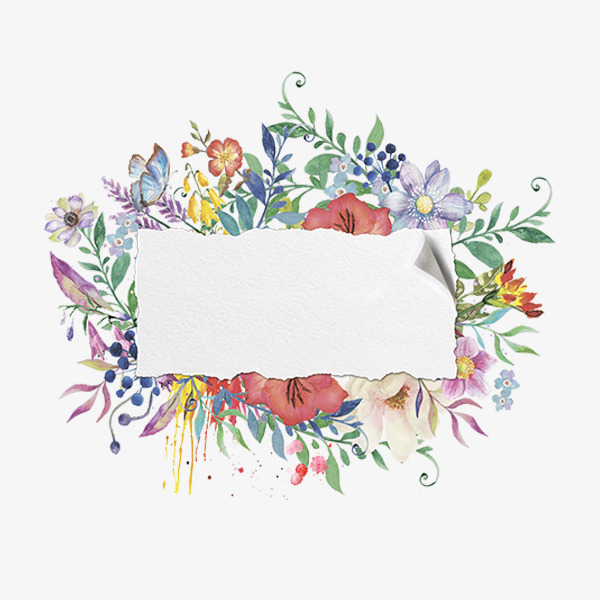 600x600 Hand Painted Watercolor Floral Frame Material, Watercolor Clipart - Watercolor Floral Border