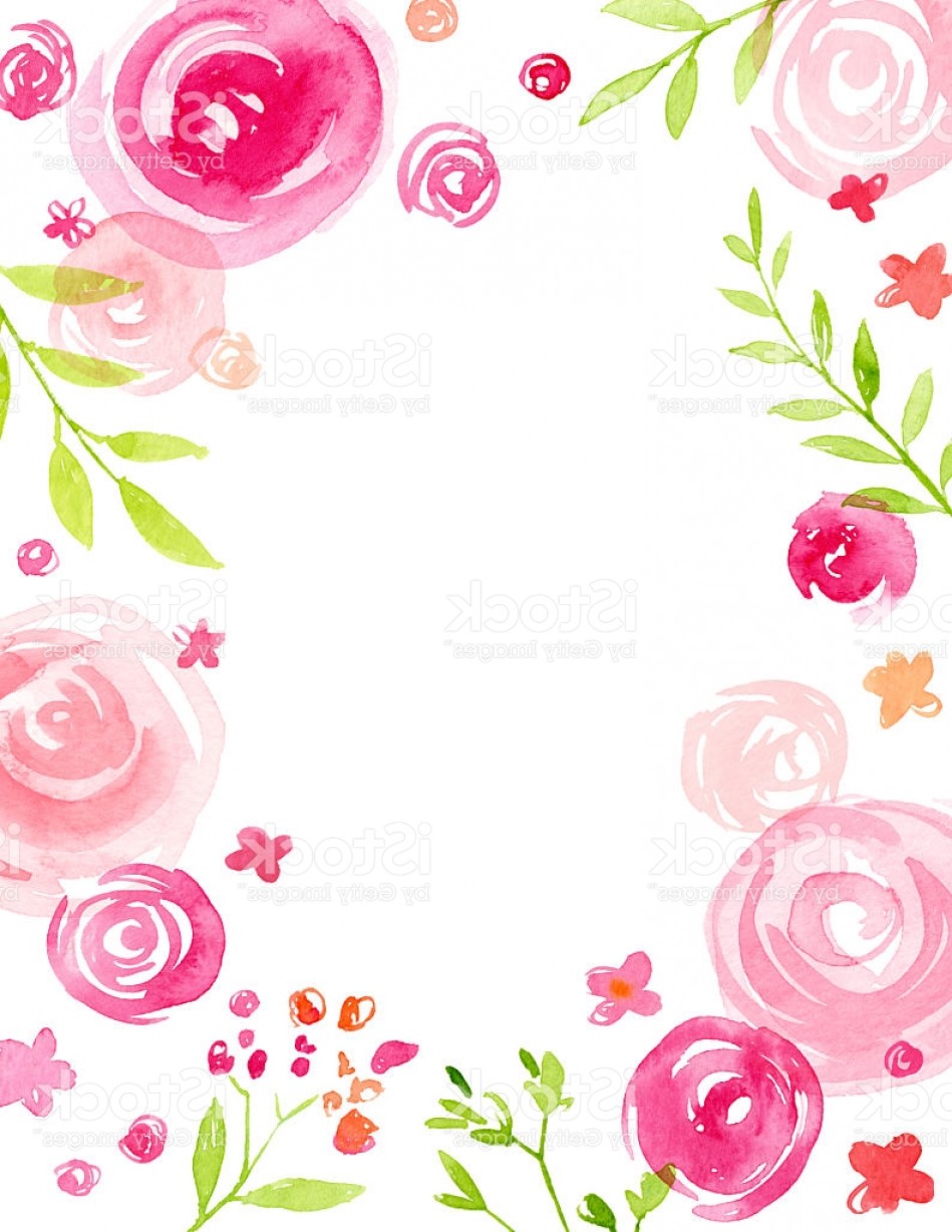 949x1228 Modern Hand Painted Watercolor Floral Frame Gm Shopatcloth - Watercolor Floral Border