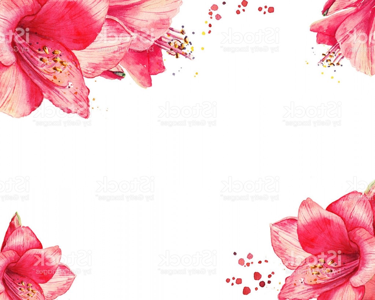 1228x984 Watercolor Floral Border For Happy New Year Christmas Cards Gm - Watercolor Floral Border