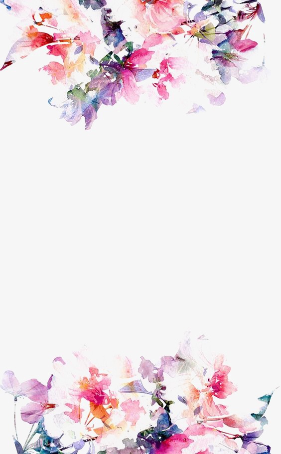 564x910 Watercolor Flowers Png, Vectors, Psd, And Clipart For Free - Watercolor Floral Border