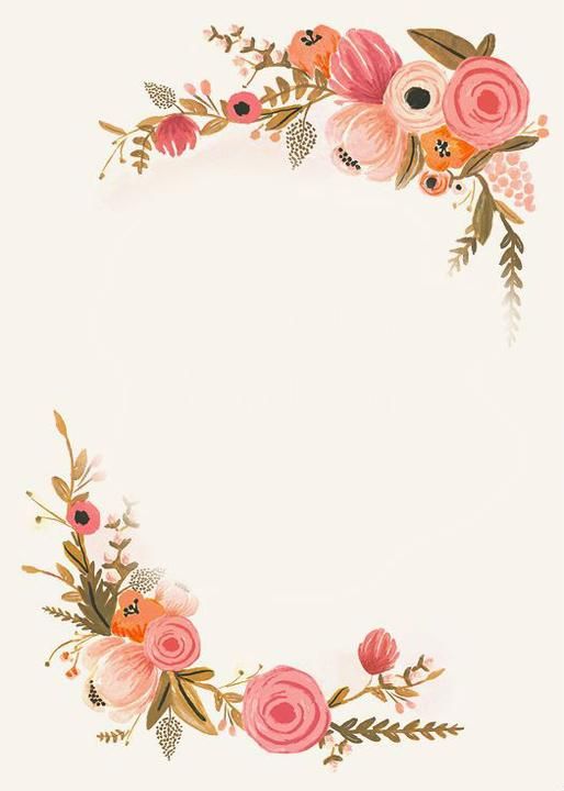514x720 Pin By Ludawitzky On Background Wallpaper, Floral - Watercolor Floral Border Paper Printable