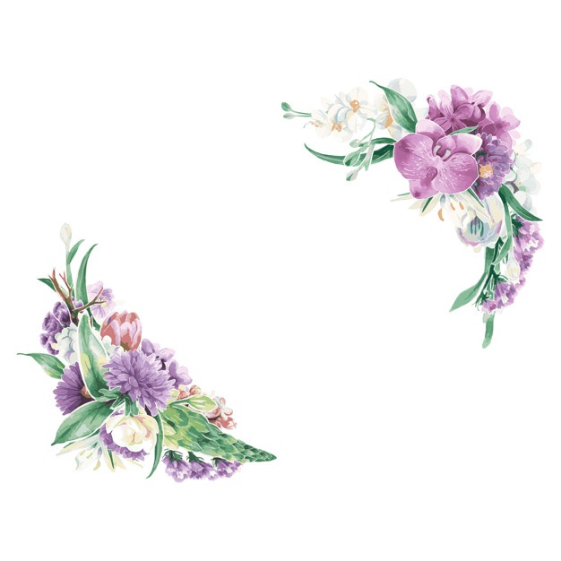 626x626 Purple Flower Vectors, Photos And Psd Files Free Download - Watercolor Floral Border Paper Printable