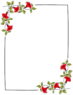 236x305 Watercolor Floral Border Paper Printable Printable Stationary - Watercolor Floral Border Paper Printable