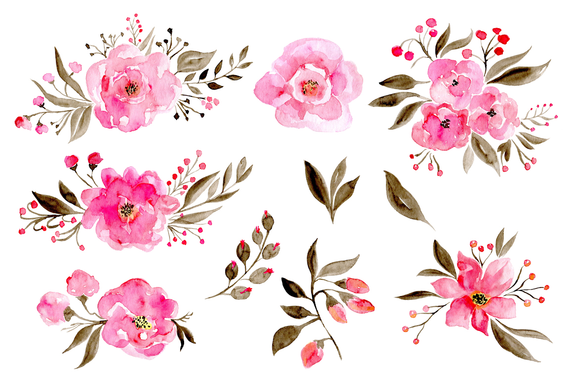 1160x772 Romantic Watercolor Flowers - Watercolor Floral Clipart