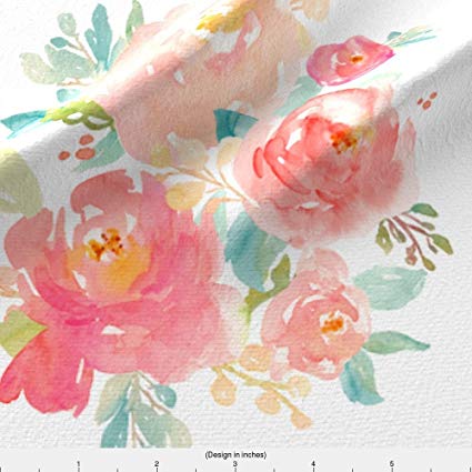 425x425 Spoonflower Floral Fabric Floral Sweet Pastel - Watercolor Floral Fabric