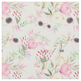 307x307 Watercolor Floral Fabric Zazzle.co.uk - Watercolor Floral Fabric