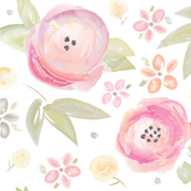173x173 Watercolor Floral In Pink Wallpaper - Watercolor Floral Fabric