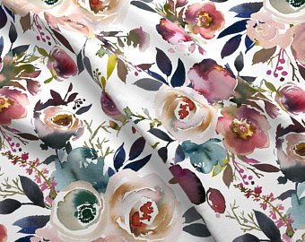 340x270 Watercolor Fabric Etsy - Watercolor Floral Fabric