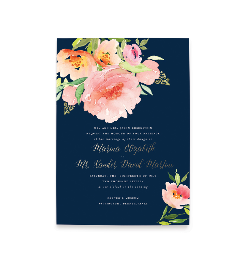 848x876 Floral Watercolor Wedding Invitation Blush Paper Co. - Watercolor Floral Invitations
