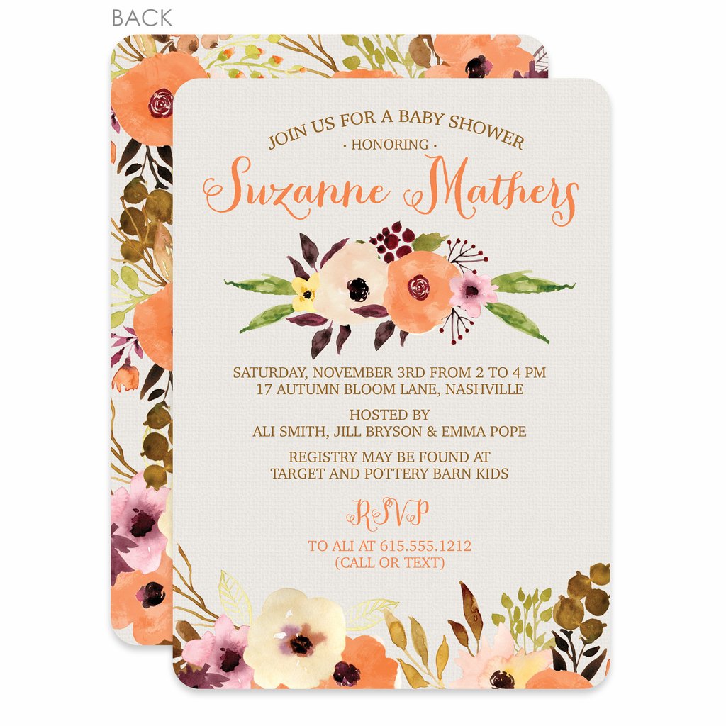 1024x1024 Watercolor Floral Baby Shower Invitation Pipsy - Watercolor Floral Invitations