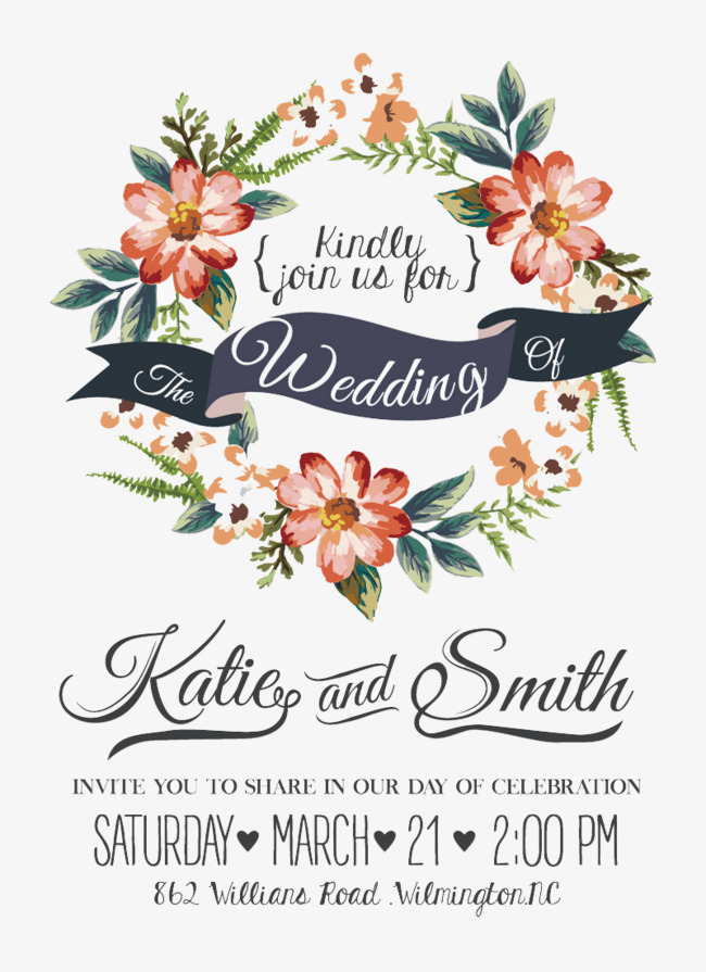 650x895 Watercolor Flowers Wedding Invitations Vector Material, Wedding - Watercolor Floral Invitations
