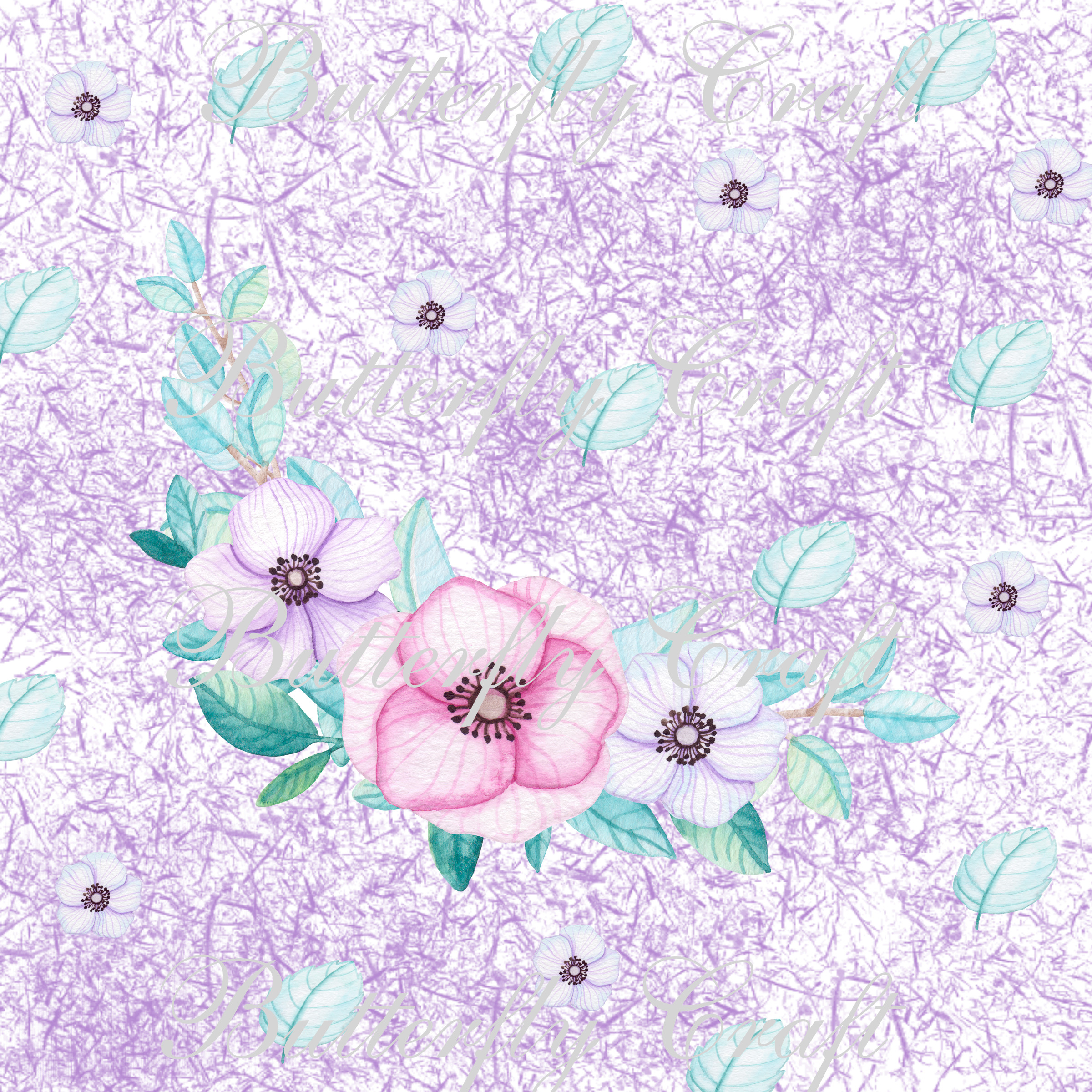 2400x2400 Flowers Digital Paper, Floral Scrapbooking Paper, Watercolor - Watercolor Floral Paper