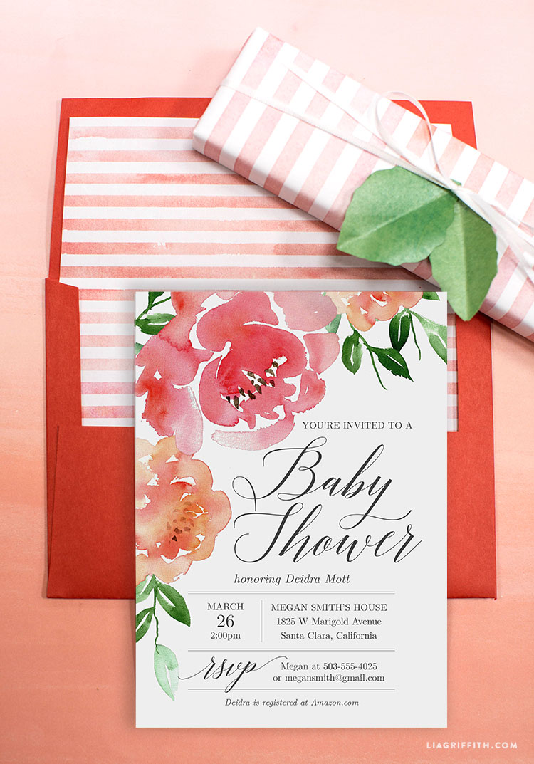 750x1073 Watercolor Floral Baby Shower Invitation - Watercolor Floral Paper