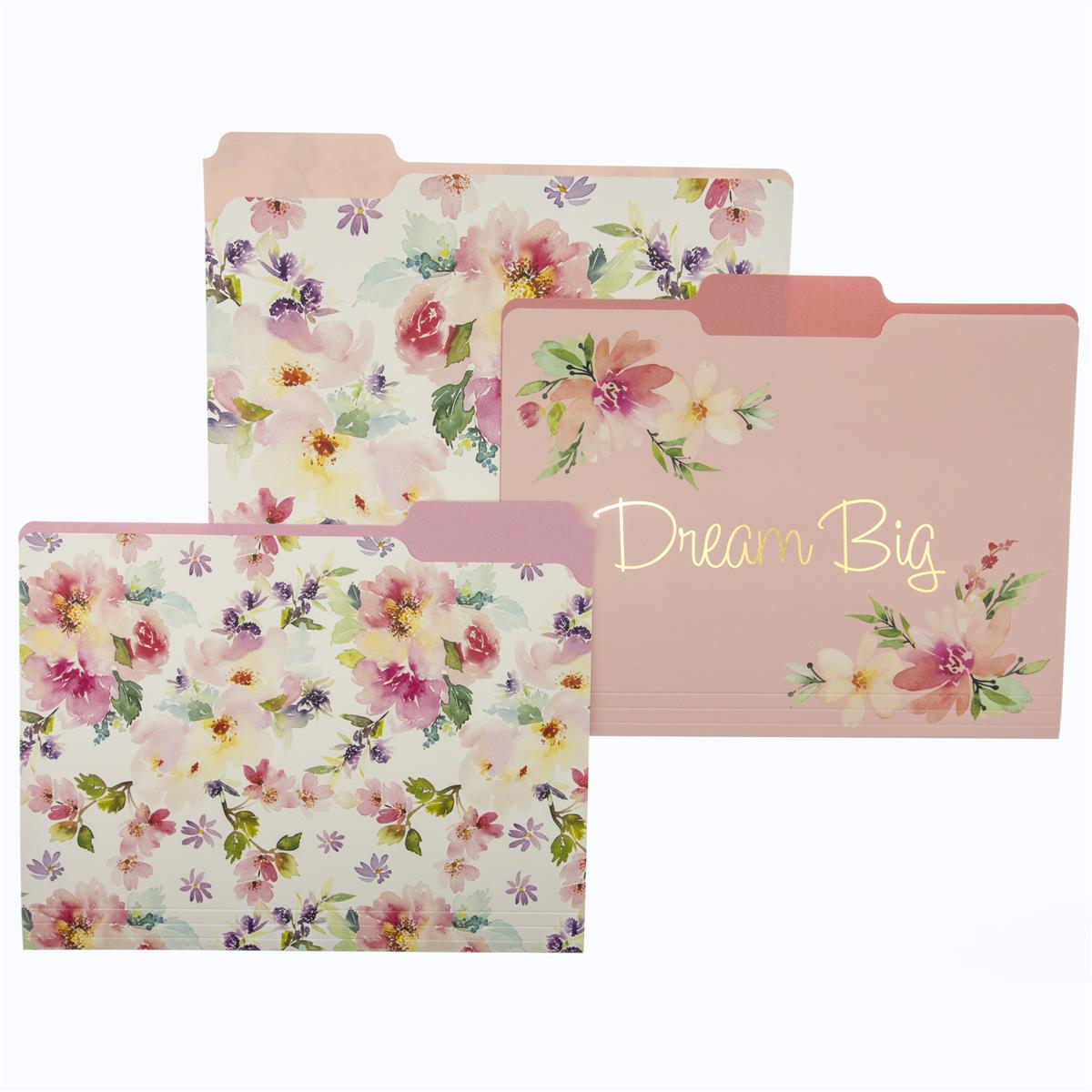 1200x1200 Watercolor Floral File Folder Set - Watercolor Floral Paper