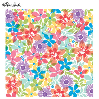 350x350 Watercolor Floral Scrapbook Paper - Watercolor Floral Paper