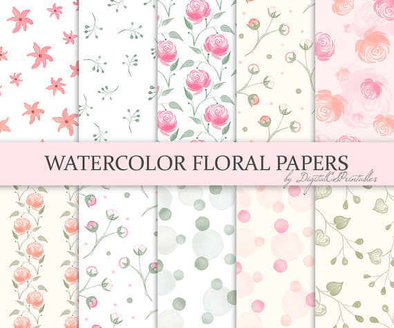 Watercolor Floral Paper at PaintingValley.com | Explore collection of ...