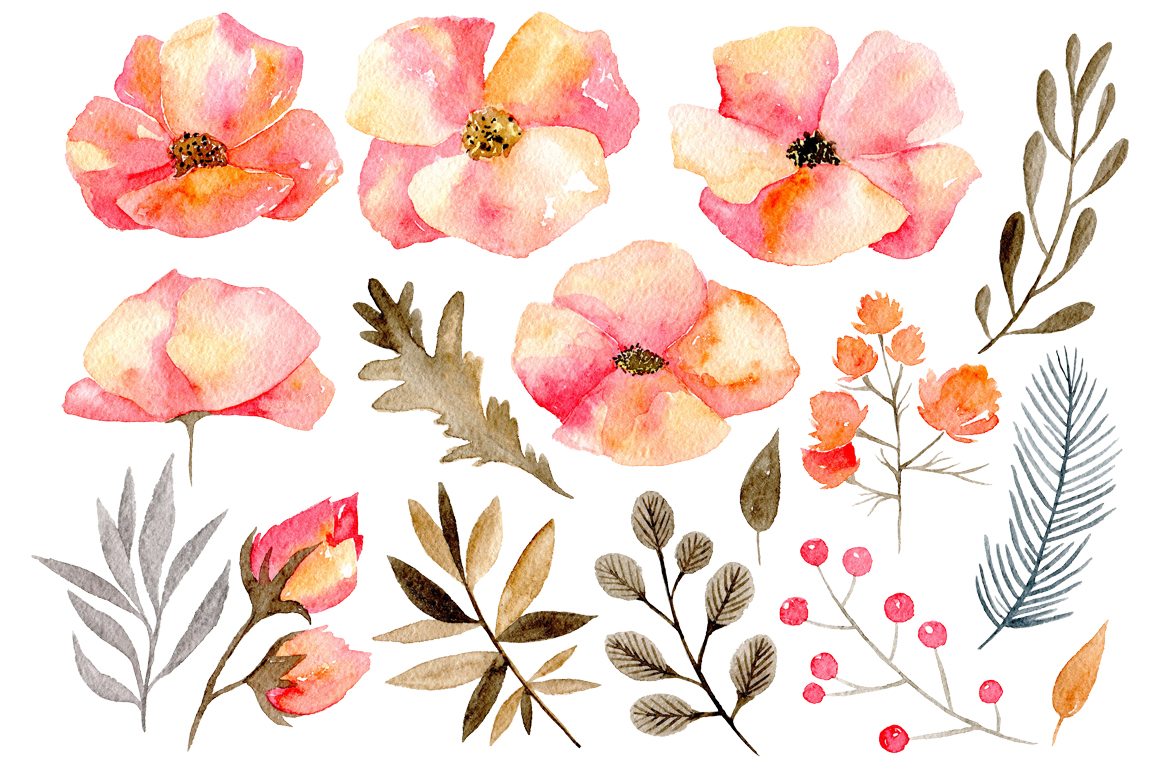 1160x772 Gentle Watercolor Flowers, 16 Png - Watercolor Floral Png