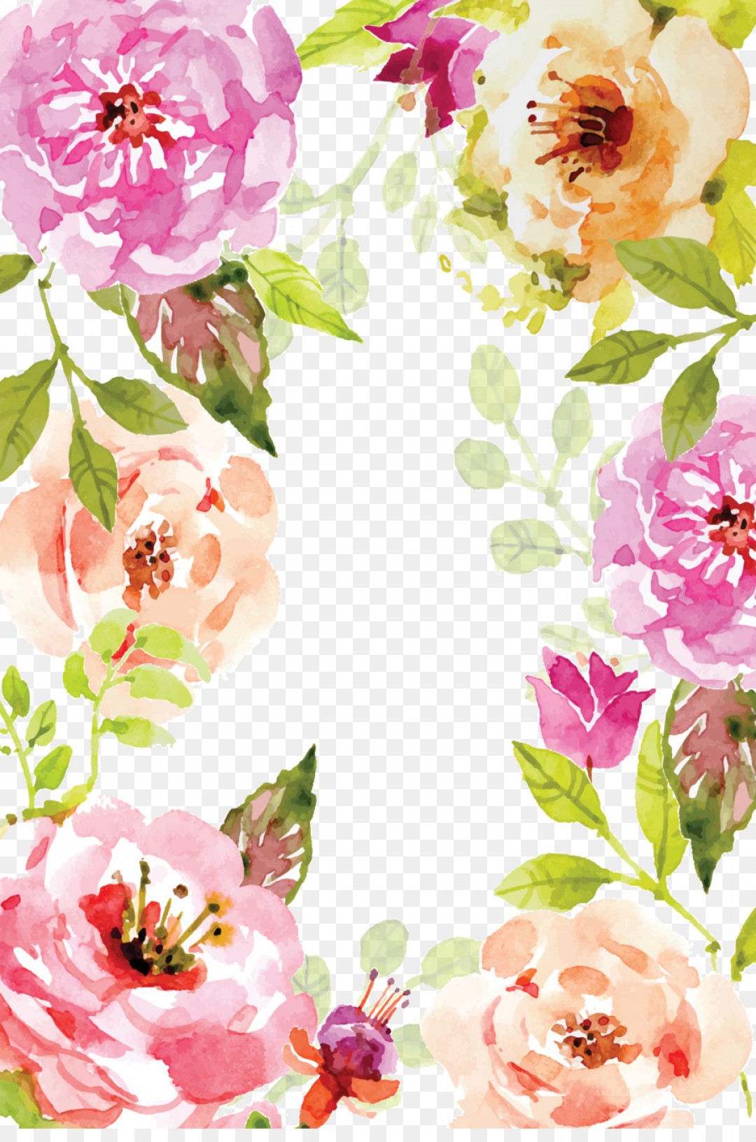 1080x1632 Png Watercolor Painting Book Poster Watercolor Flowers Shopatcloth - Watercolor Floral Png