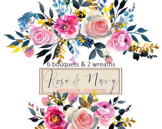 640x512 Watercolor Flowers Digital Clipart Png Bouquets Peonies Roses - Watercolor Floral Png