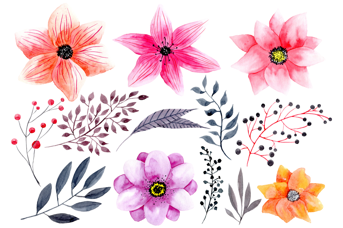 1160x772 Watercolor Rustic Flowers Png By Watercolorflowers - Watercolor Floral Png