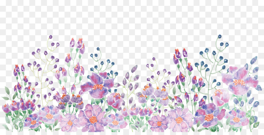 900x460 Download Watercolor Painting Floral Design Hd Watercolor Flowers - Watercolor Floral Png