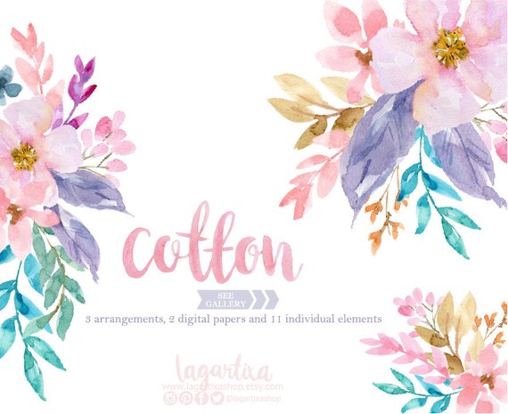 570x465 Floral Clipart Watercolor Flowers Png Wedding Bouquet Etsy - Watercolor Floral Png