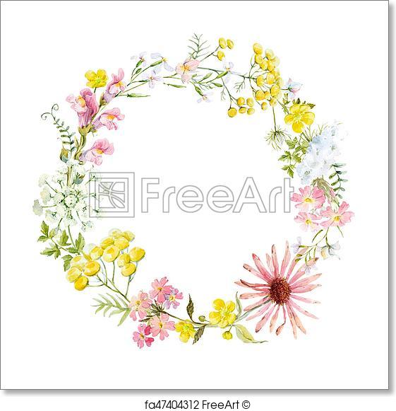 561x581 Free Art Print Of Watercolor Floral Wreath. Beautiful Watercolor - Watercolor Floral Print