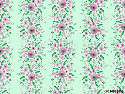 500x375 Watercolor Floral Pattern, Delicate Flowers. Seamless Summer Print - Watercolor Floral Print