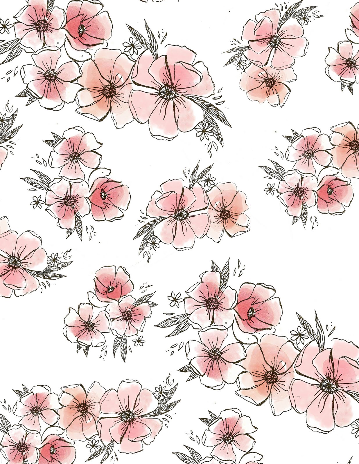 1236x1600 Papier Fabrik Watercolor Floral Print - Watercolor Floral Print