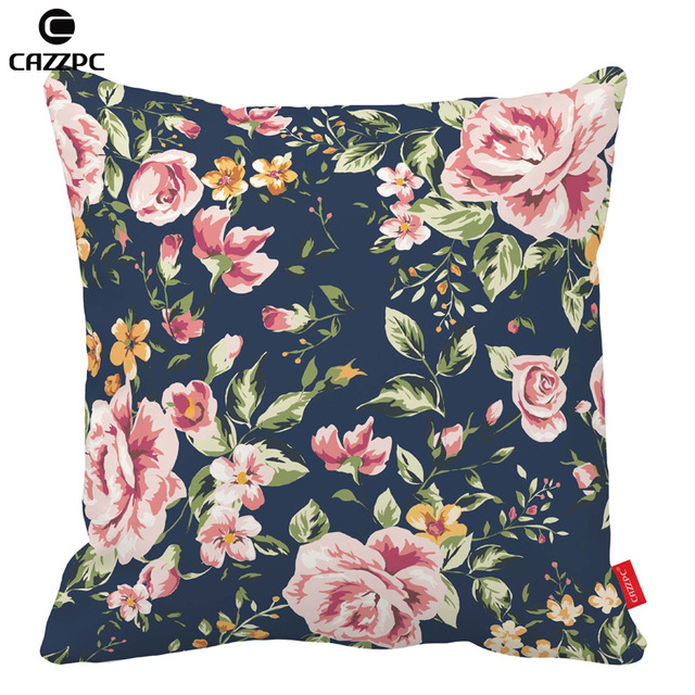 640x640 Black Vintage Pink Watercolor Floral Print Car Decorative Throw - Watercolor Floral Print