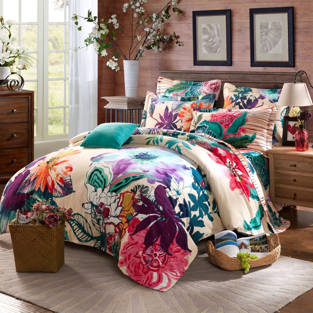1000x1000 Decorative Flower Bedding Sets Lostcoastshuttle Bedding Set - Watercolor Floral Sheets