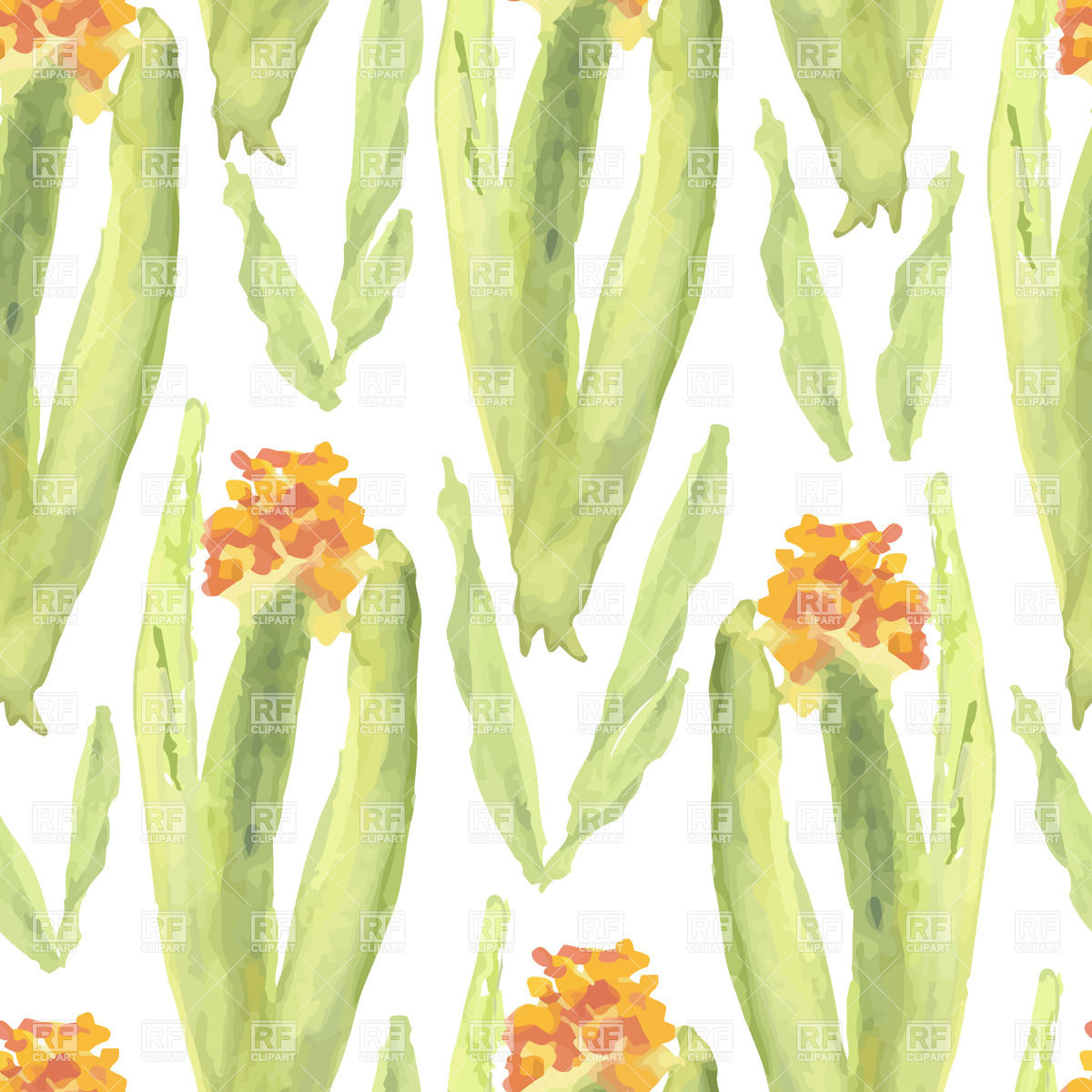 1200x1200 Seamless Pattern With Watercolor Flowers Vector Image Vector - Watercolor Floral Vector