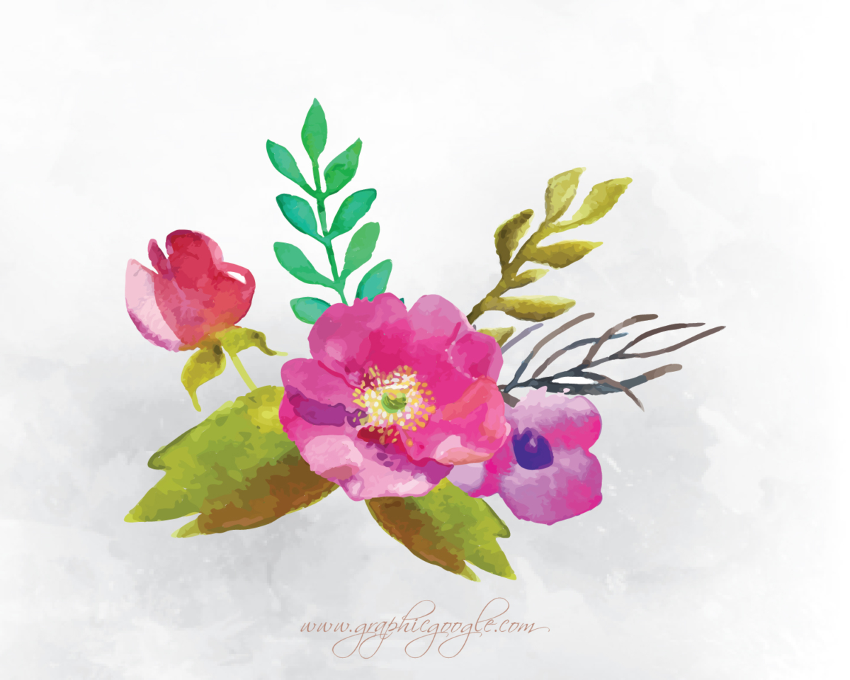 1200x960 A Collection Of Free Watercolor Floral Elements - Watercolor Floral Vector