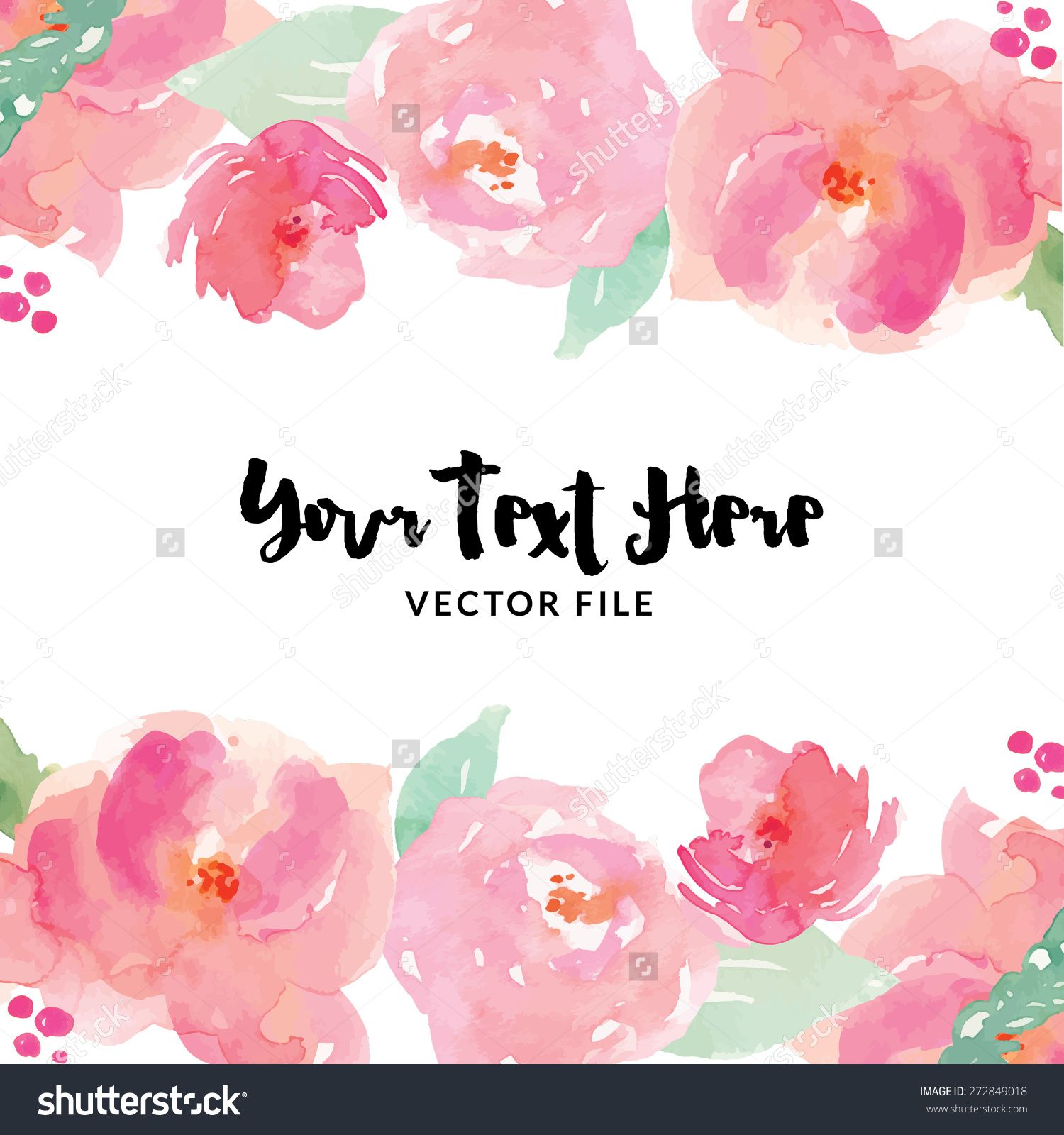 1500x1600 Watercolor Flower Vector Border Preview. Save To A Lightbox - Watercolor Floral Vector