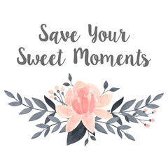 240x240 Watercolor Floral Vector Set With Flowers And Branch - Watercolor Floral Vector