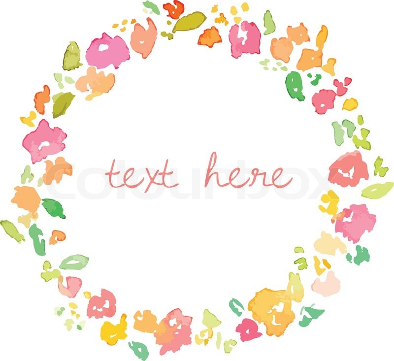 800x733 Colorful Watercolor Floral Wreath Frame Vector Stock Vector - Watercolor Floral Vector