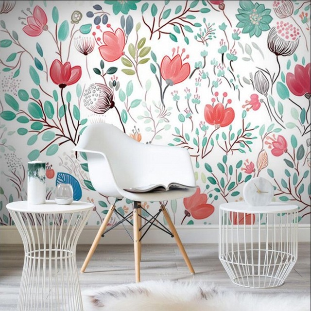 640x640 Custom Papel De Pa Watercolor Floral Wallpaper European Style Hand - Watercolor Floral Wallpaper