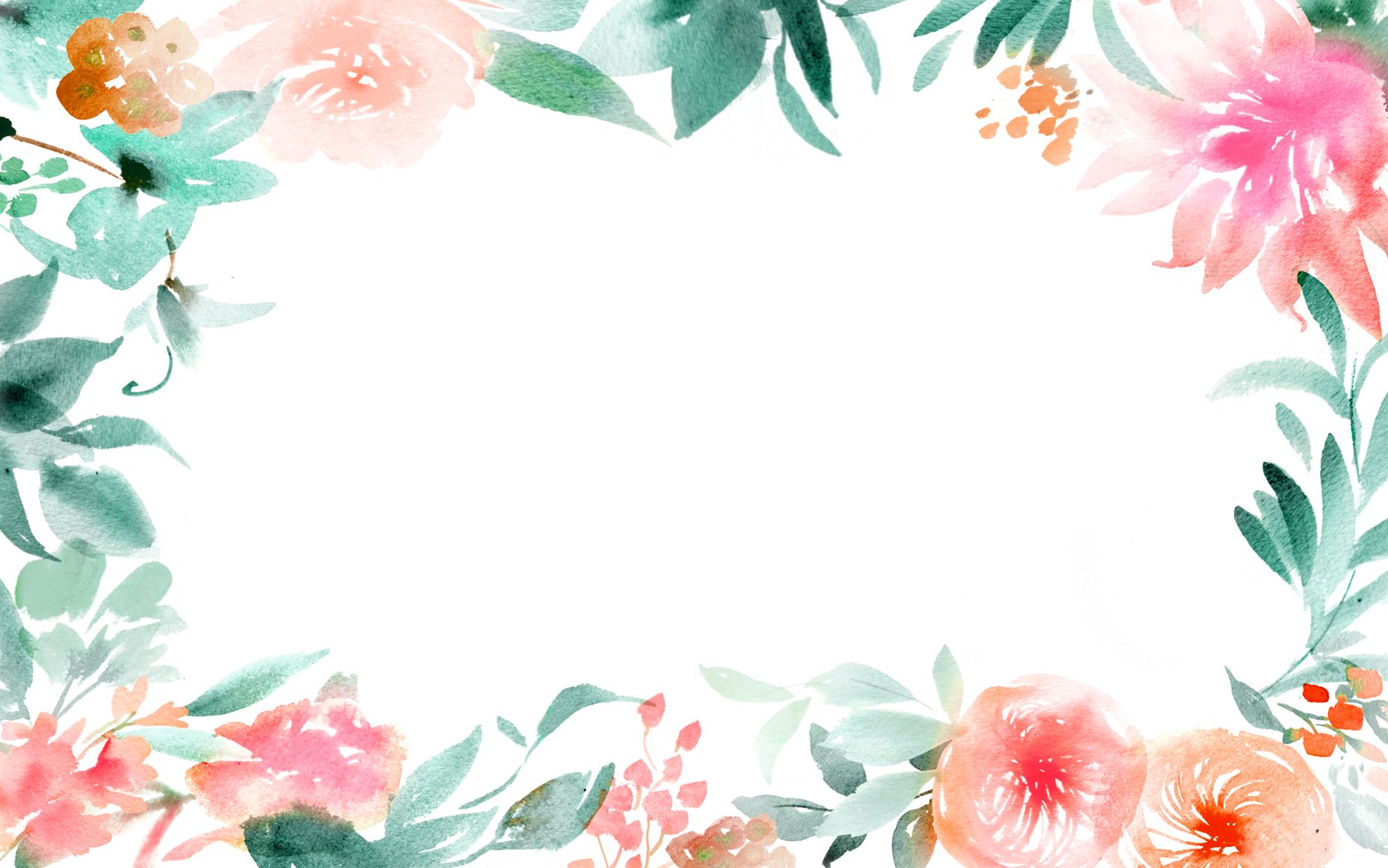 1856x1161 Pin By Ppuupin On Flowers Wallpaper, Watercolor And - Watercolor Floral Wallpaper