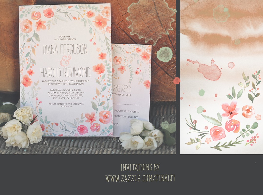 1080x800 Wreath Wedding Invitation With Watercolor Flowers Need Wedding - Watercolor Floral Wedding Invitations