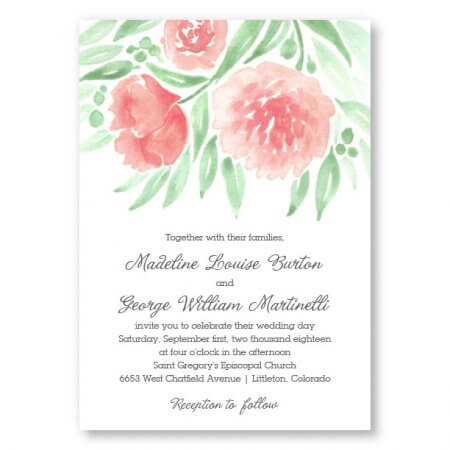 450x450 Watercolor Floral Wedding Invitations - Watercolor Floral Wedding Invitations
