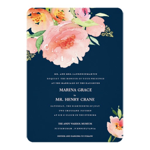 512x512 Watercolor Flower Wedding Invitation - Watercolor Floral Wedding Invitations