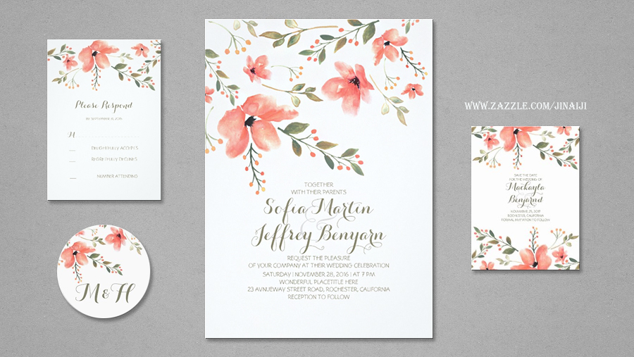 900x507 Read More Romantic Floral Wedding Invitations Wedding - Watercolor Floral Wedding Invitations