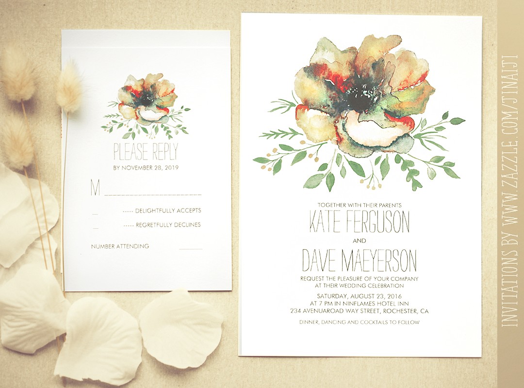1080x800 Colorful Watercolor Flower Wedding Invitation Need Wedding Idea - Watercolor Floral Wedding Invitations